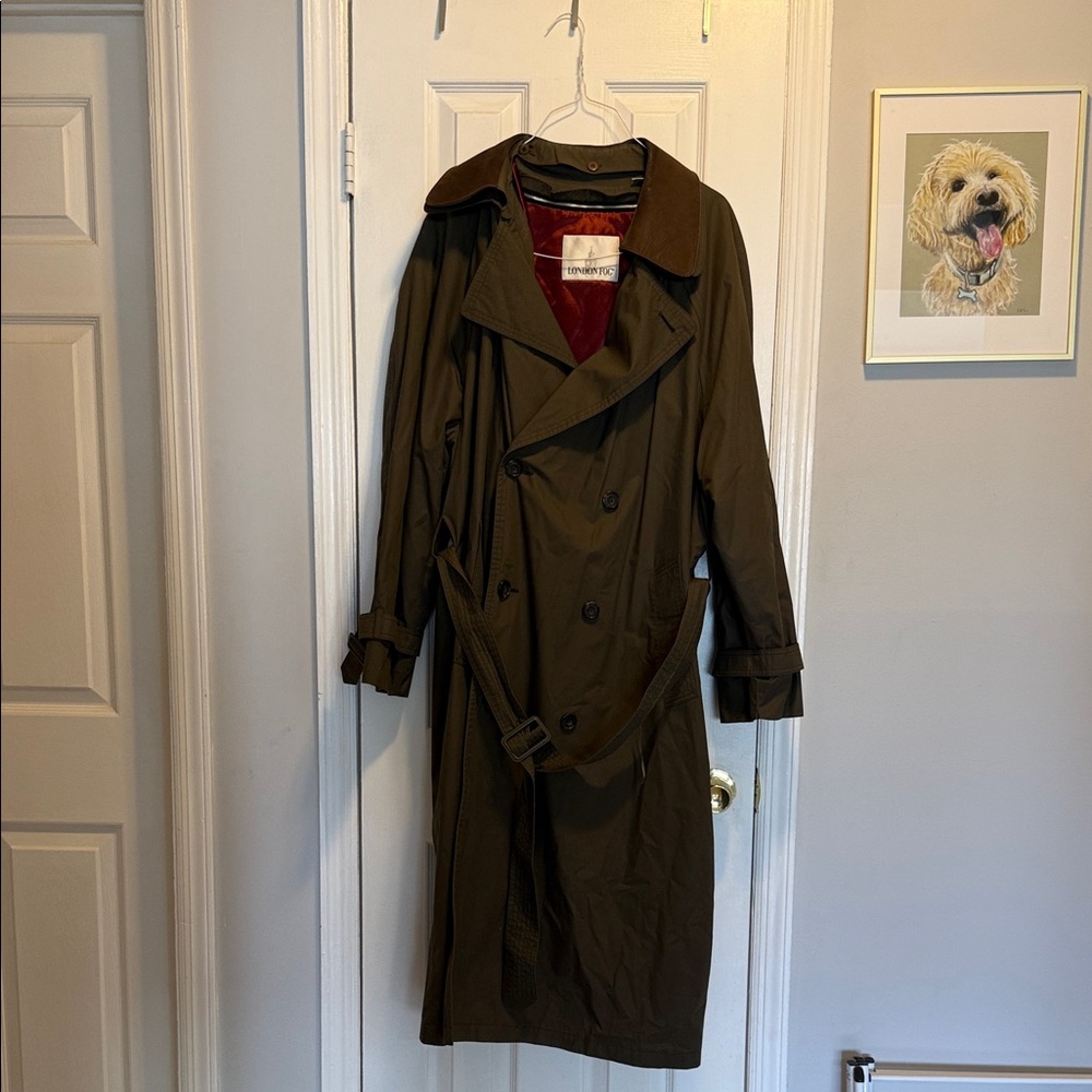 Classic Brown Trench Coat with Contrast Collar